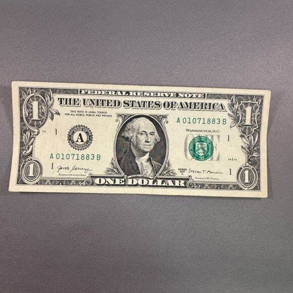 January 07 1883 Birthday Date Note Fancy Serial Number One Dollar Bill - Picture 2 of 3